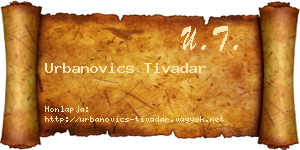 Urbanovics Tivadar névjegykártya